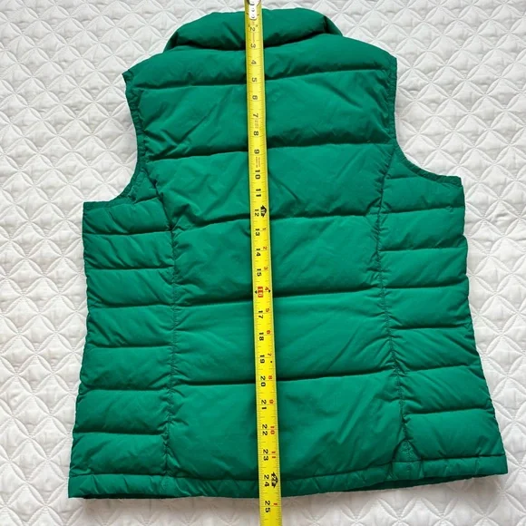 Lands' End Down Puffer Vest Snap Button Emerald Green Size Small - Picture 9 of 13